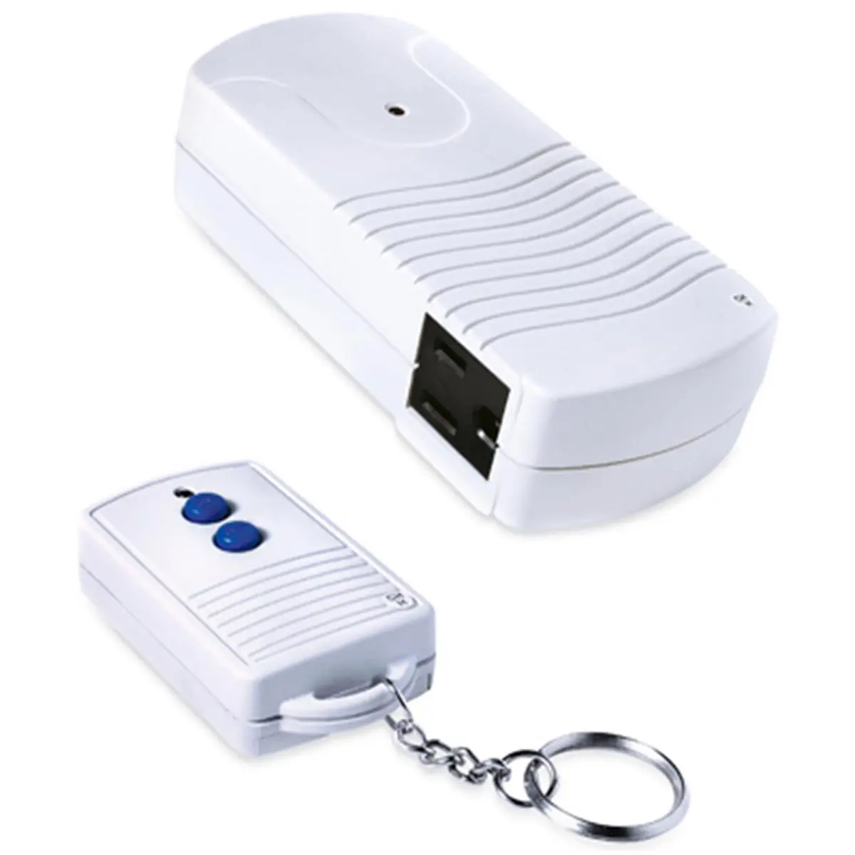 Master Electrician RC-004-TR-009-1B Compact Wireless Indoor Remote Control - White, 2 Grounded Outlets, 1000W, 0.25 lbs, 6x2.5x9.5 in, 80 Ft. Range, A23 12V batteries compatible, remote on/off, FCC Approved, UL Listed, Ideal for Holiday Decorations