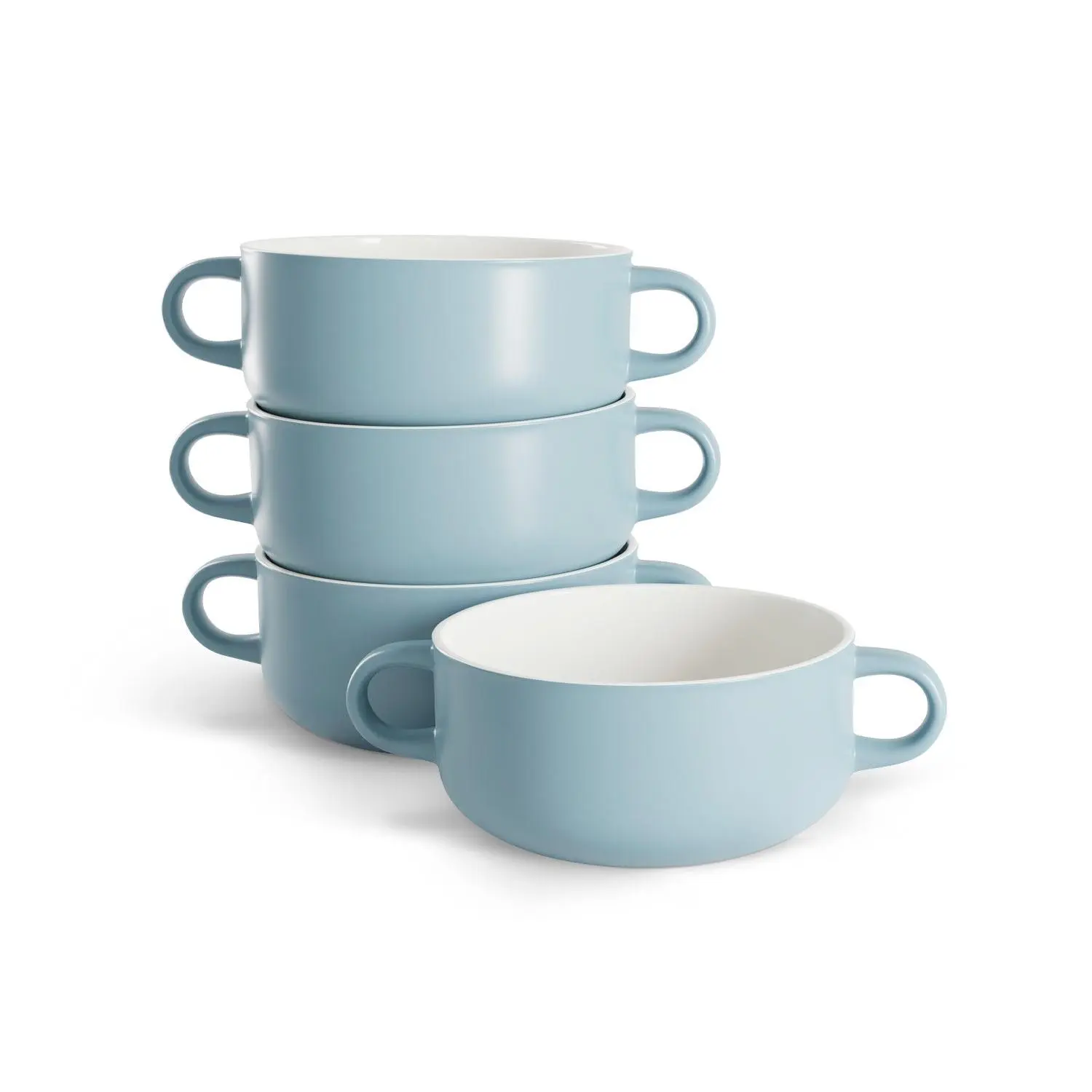 KOOK Ceramic Soup Bowls - 20 oz Oven-Safe Tableware Serving Bowls, Set of 4