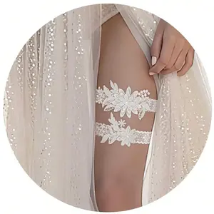 Bride Wedding Suspenders Set, Lace Thigh Garter Belt, Bridal Accessories, Must-Have for Weddings, Party and Reception