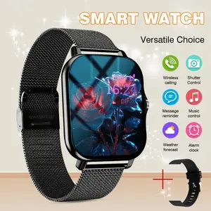 Smartwatch with Call Function - Wireless Call, Message Reminder, Pedometer & Calorie Tracking, Multiple Sports Modes, Weather Forecast, Wireless Connection, Comfortable, Unisex