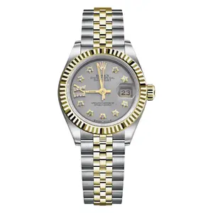 Rolex Lady-Datejust 26mm 69173 Steel & 18K Yellow Gold, Custom Grey Star Diamond Dial, Automatic Women's Watch WHP040485