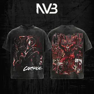 Carnage Premium Acid Washed T-Shirt V6, Red Symbiote Vintage Graphic Tee For Carnage Fans, Carnage Army Washed Streetwear Shirt, Image Comics Collector Fan T-Shirt, Dark Superhero Unisex Gift Graphic Tee, Gifts for him. THN