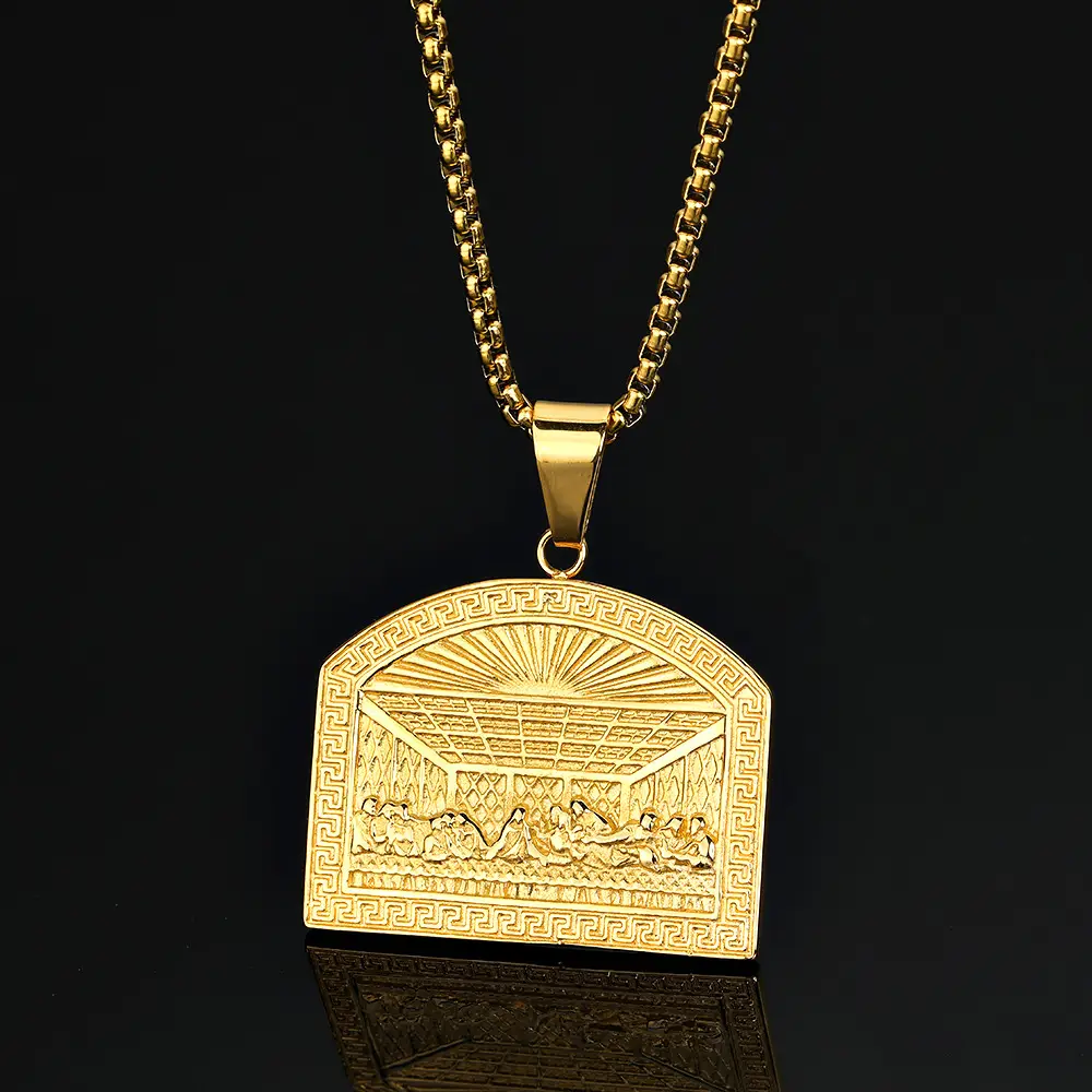 Last Supper Jesus Titanium Steel Pendant Hip-Hop Stainless Steel Necklace