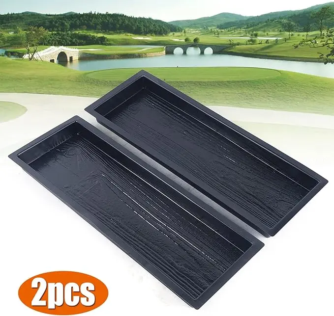 CNCEST 2-Pack Eco-Friendly Wooden Concrete Path Molds (59.5x19x4.5cm) - Wood Grain Paver Molding Tool for DIY Garden Paths, Patio Sidewalks, Gardening Home Improvement Supplies