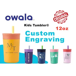 Personalized Owala 12oz Kids Tumbler, Laser Engraved Tumbler for child, Best Gift for child, School Bottle, Custom Owala Name tumbler