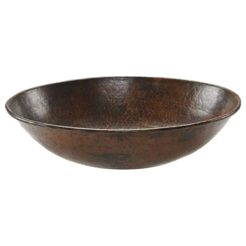 Oval Wired Rim Vessel Hammered Copper Sink