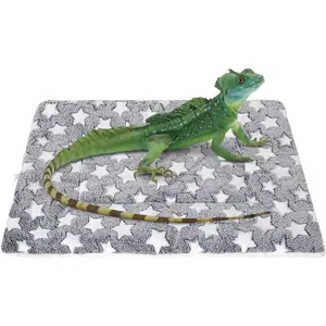 Ultra Soft Comfortable Plush Pet Sleeping Mat Reptile Sleeping Bag Cushion for Small Pets Lizards Leopard Iguanas and Other Small Animals Grey