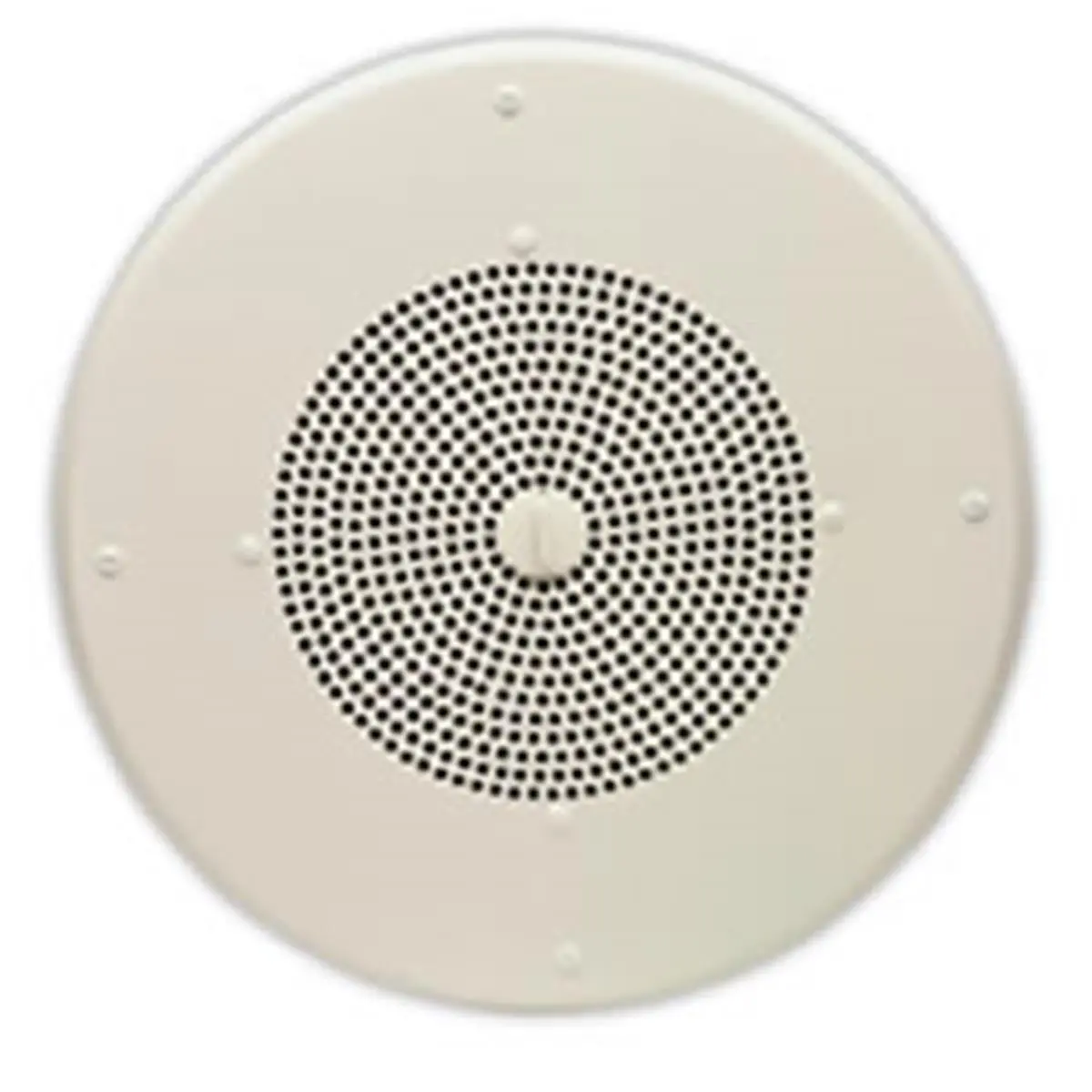 Valcom V-1060A 8-in Adjustable Steel Talkback Ceiling Speaker with Adjustable Vol, Flush Mount, Speaker Volume Control, White Epoxy Finish, High-Quality Audio