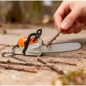 Cartoon Chainsaw Keychain Mini Chainsaw Pendant Portable Key Ring Novelty Forest Firefighting Pruning Saw Decor for Model Lovers