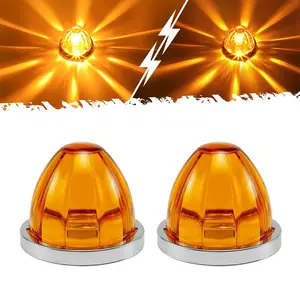 2PCS LED Watermelon Lights Truck Car Side Marker Light pick up Truck Clearance Lamp Turn Signal Indicator Lamp for Lorry Trailer