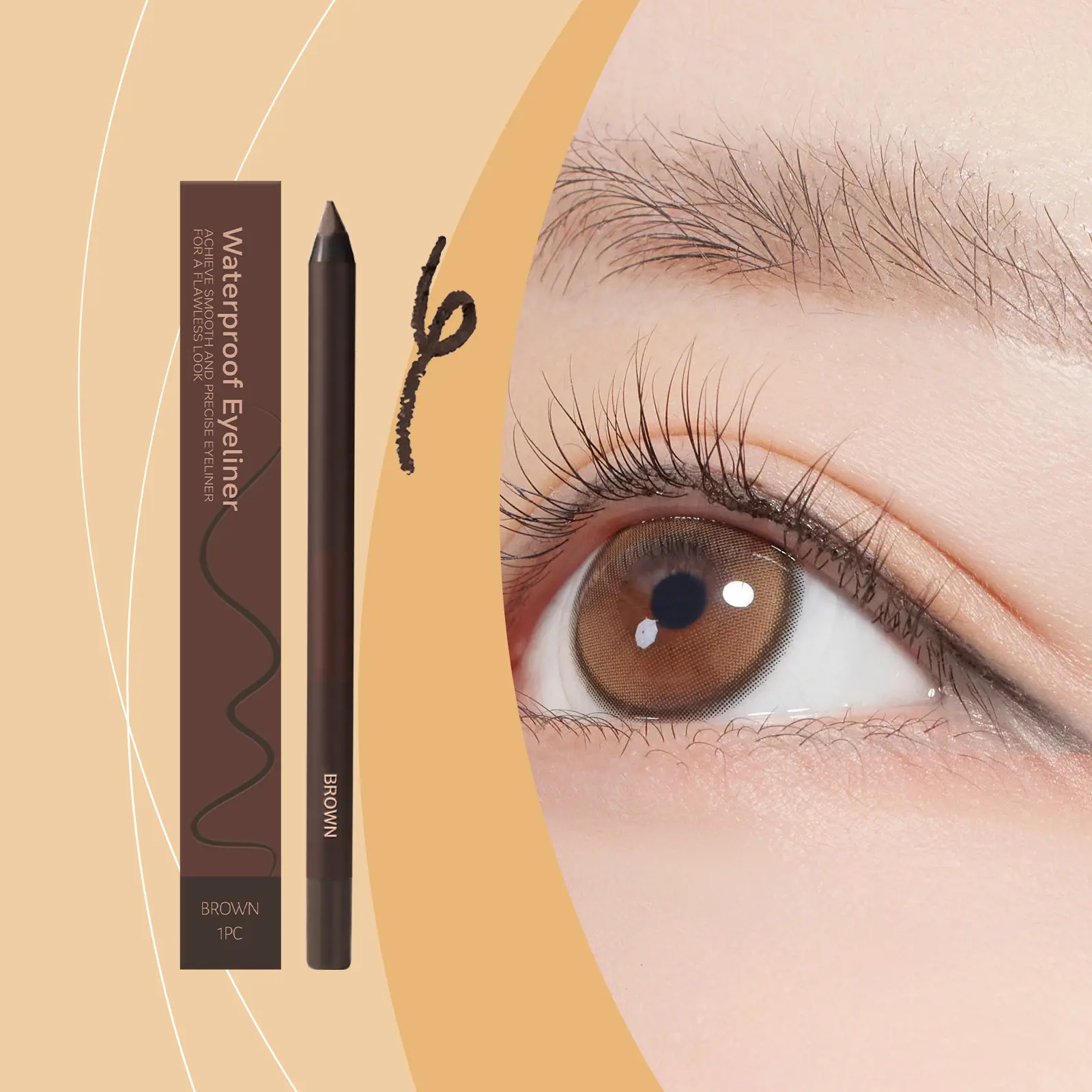 Brown Eyeliner Pencil - Smooth Application, Ideal for Eye Line Drawing, Meets Daily Makeup Needs