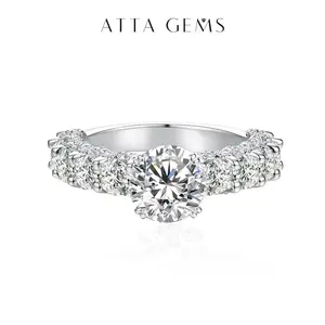 Stackable 2CT Synthetic  Moissanite Ring Brilliant CutFor Women Wedding Fine Jewerly Engagement Anniversary Gift R063