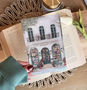 White Bookshop Kindle Insert Laminated Cardstock for Kindle Case, Holiday Holographic Kindle Paperwhite Insert