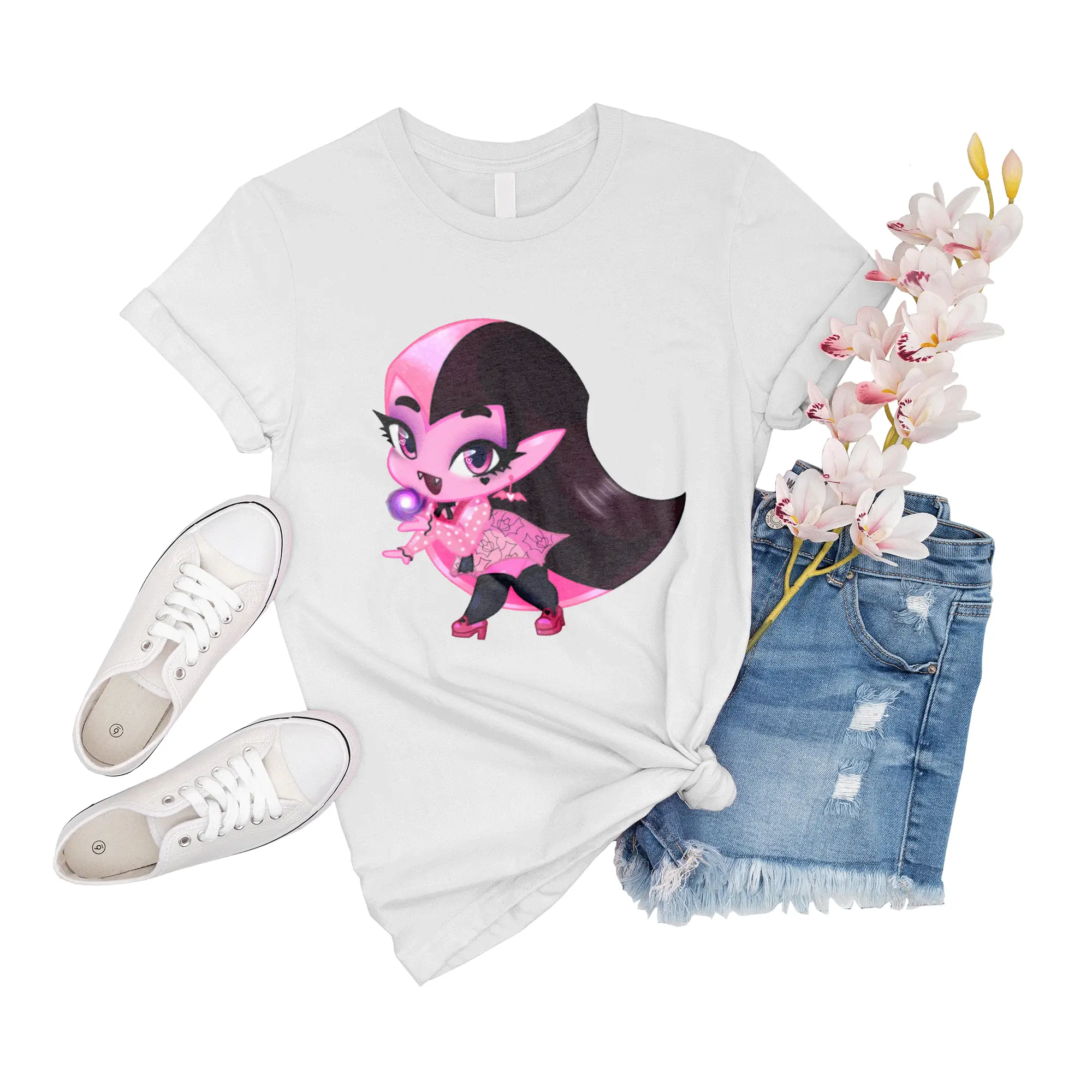 T-Shirt Unisex Draculaura Monster High Draculaura Shirt Tee Girl Event Big Sleeve Shirts Short Family Boy Women Novelty