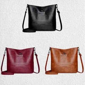 Vintage PU Leather Tote Shoulder Handbag Crossbody Bag for Woman with Adjustable Handles Daily minimalist bag