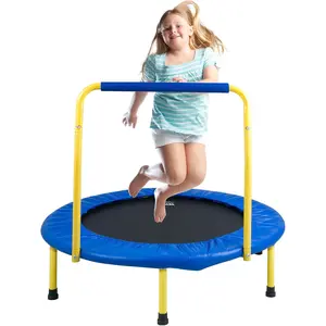 VEVOR 3ft trampoline 36 "indoor/outdoor for toddlers, foldable mini baby with foam handle, recreational birthday gift