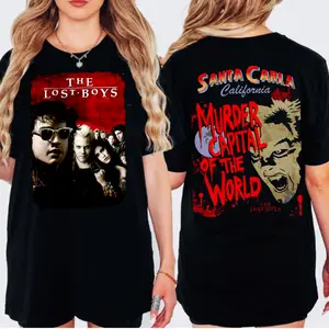 The Lost Boys 1987 T-Shirt – Santa Carla Vampire Horror Tee, Retro Movie Graphic Shirt, Halloween Streetwear Tops