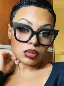 Simple Style Plain Color Eyeglasses, Trendy Casual Blue-light-blocking Eyeglasses for Everyday Use, Fashion Accessories for Outdoor Activities, Trendy Casual Frames