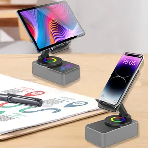 Bluetooth Speaker Multi-Function Phone Stand, High Volume 4-in-1 RGB Colorful Rotating Desktop Speaker