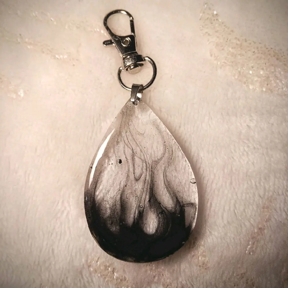 Transparent Black Flame/ Smoke Keychain