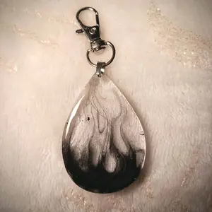 Transparent Black Flame/ Smoke Keychain