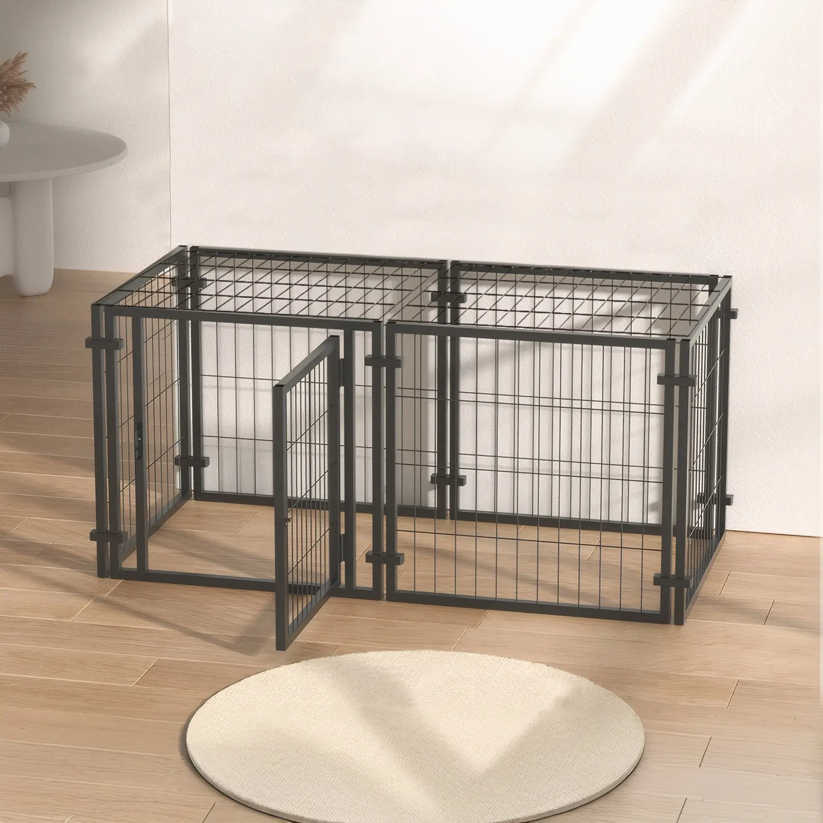 Donext Dog House, 47.2" Dog Crate Furniture for Small Medium Large Dogs, Indoor Outdoor Dog Playpen & Pet Kennel