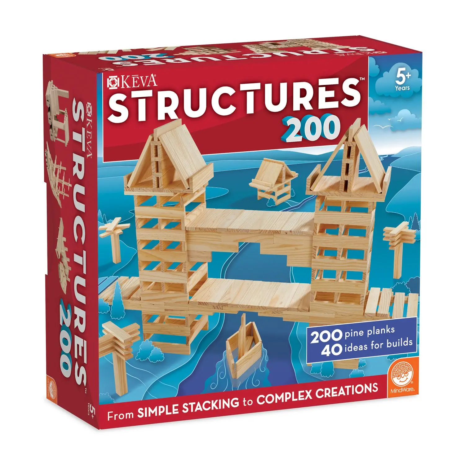 MindWare KEVA Structures 200 Plank Set — STEM Building Toy for Ages 5+, Creative Building Block, Diy Building Kit
