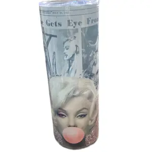Marilyn Monroe bubblegum newspaper 20oz tumbler