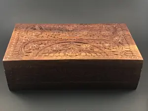 Keepsake hidden lock box / flower hand carved rosewood box / secret lock box / memorable exquisite gift