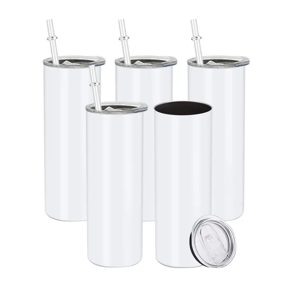 Blank 20oz Sublimation Tumbler Drinkware Flasks Insulated Straw Portable