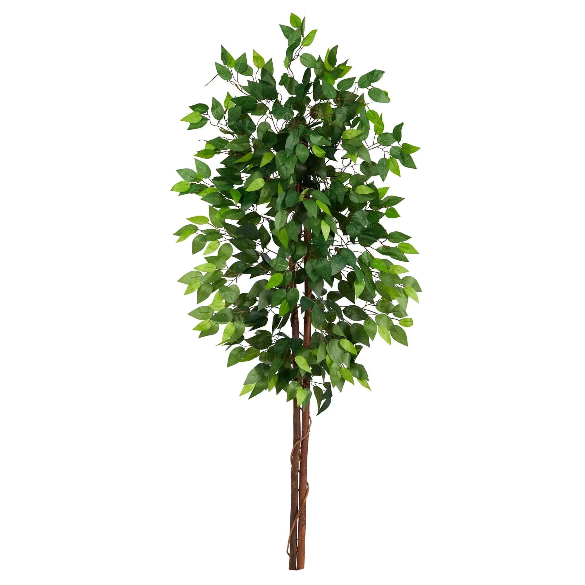 5' Tall Artificial Double Trunk Ficus Tree - Classic Plant Decor, Home & Room Accent (No Pot)