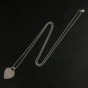 Pre-owned Tİffany&Co. Silver 925 Please Return to Heart Pendant Long Necklace 11603622409/349222