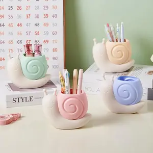 Snail-Shaped Desktop Organizer, Cute ABS Multifunctional Pen Holder, Pencil Holder for Students, Makeup Brush Stand, Creative Storage Box, Desk Organizers, Office Desk Accessories, Fun Desk Supplies