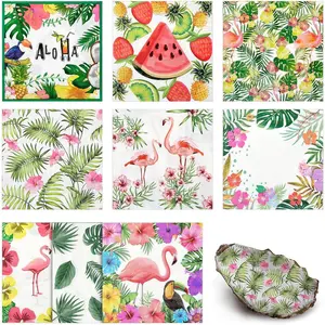 36 Pack 9 Styles Decoupage Napkins Assorted Floral Decorative Decoupage Napkins Chinoiserie  Paper for DIY Crafting Birthday Party, Each Unfolded 13 Inch(Tropical )