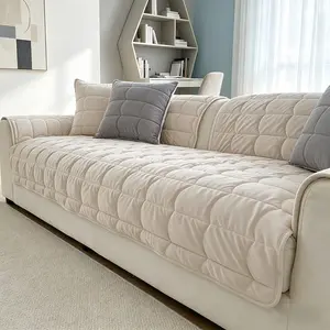 1pc Fashion Simple Casual Sofa Cover, Soft Comfortable Solid Color, Scratch-Resistant, Dustproof, Slip-Proof, Pet-Friendly
