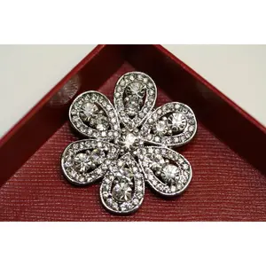 Silver-tone Rhinestone Snowflake Brooch, Pin & Pendant, Christmas Winter Snowflake Jewelry Gift, Wedding Jewelry