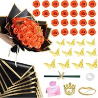 Orange Glitter Roses Bouquet