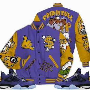 Retro 4 Lakeshow Varsity Jacket, Lakeshow 4s Outfits, Money Paid In Full Unisex T-Shirts To Match Sneakers, Streetwear Style Urban