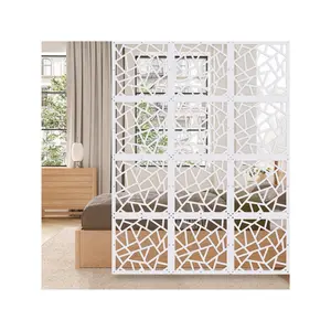 24PCs hanging room divider panels thick white privacy screen divider DIY room partition separation wall for home bedroom office shop decor, 11.4 "x 11.4"