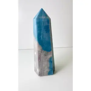 Trolleite Tower - Large Quartz Scorzalite & Lazulite for Upper Chakra Spiritual Growth and Enlightenment