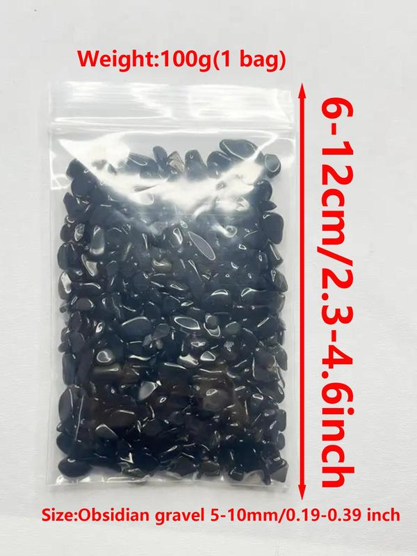 Natural obsidian gravel pack, 100g irregular demagnetized stone, suitable for aquarium, fish tank decoration and vase filling