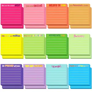 12 Color Motivational Stickers Set, 3x3 Inch Inspirational Notes for Colleagues, Nurses & Teachers, Perfect Office & School Gift