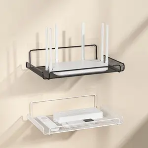 Wall Mounted Router Rack, 1 Count Punch Free Router Holder, Storage Rack Organizing for Living Room, Bedroom and Office, Home Organizer