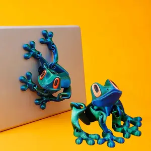 3D Printed Magnetic Frog Toy-Poseable Glow-inthe-Dark Fridge Magnet with Colorful GradientDesign,magnetic frog toy, poseable fridge magnet, 3Dprinted frog,  FuRise frog gift, glow in the dark toy, deskdecor frog,novelty fridge magnet
