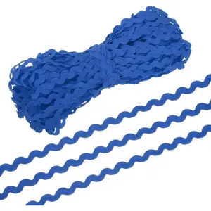 RIC Rac Trim 5mm 28 Yard, Wave Bending Fringe Trim Ribbon Rick Rack Lace Trim Ribbon for Sewing Crafts Clothes Gift Wrapping Party Embellishment, Deep Blue