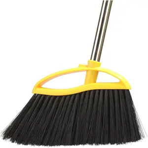 Soft Bristles Broom for Indoor Sweeping, Household Cleaning Angle Broom with 55inch Long Handle for  Office Hardwood Tile Floors Kitchen