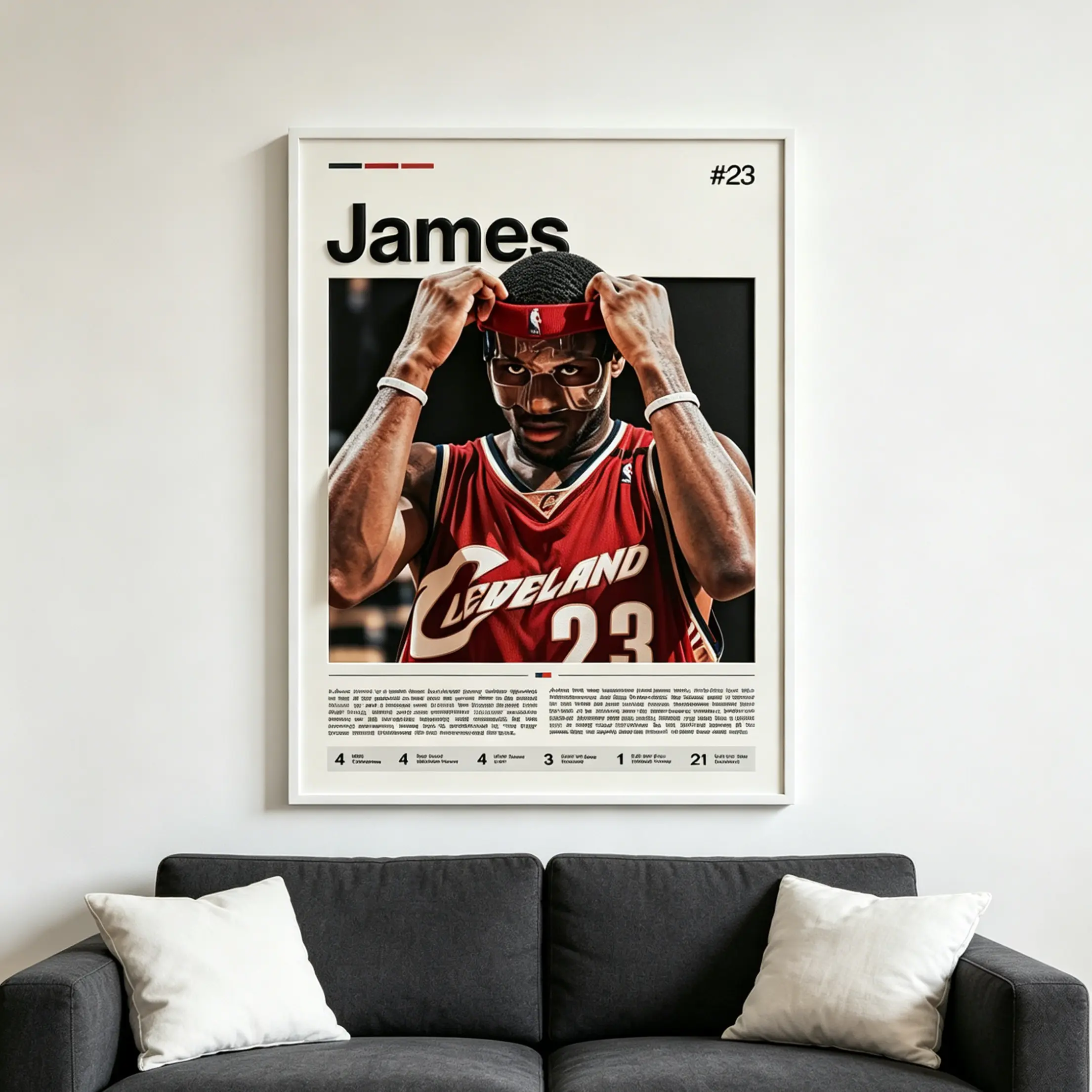 Elegant Decorative LeBron James NBA Basketball Star Canvas Poster Print - Cleveland Cavaliers-Los Angeles Lakers Legend Sports Artwork, Man Cave Decor, Bedroom Home Office Wall Decor (Home Supplies, Universal Fit)
