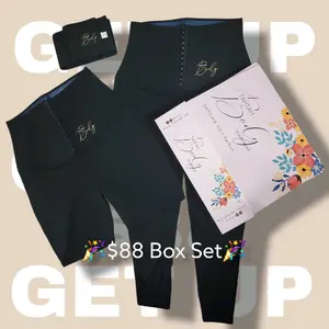 3 Piece box shapewear set waist trainer leggings & shorts Womenswear Neoprene Compression