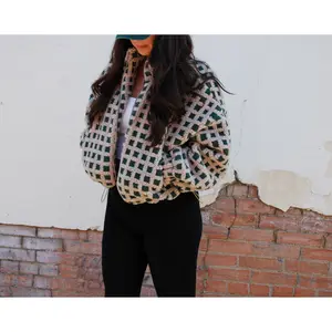 Checkered Sherpa Jacket - Green