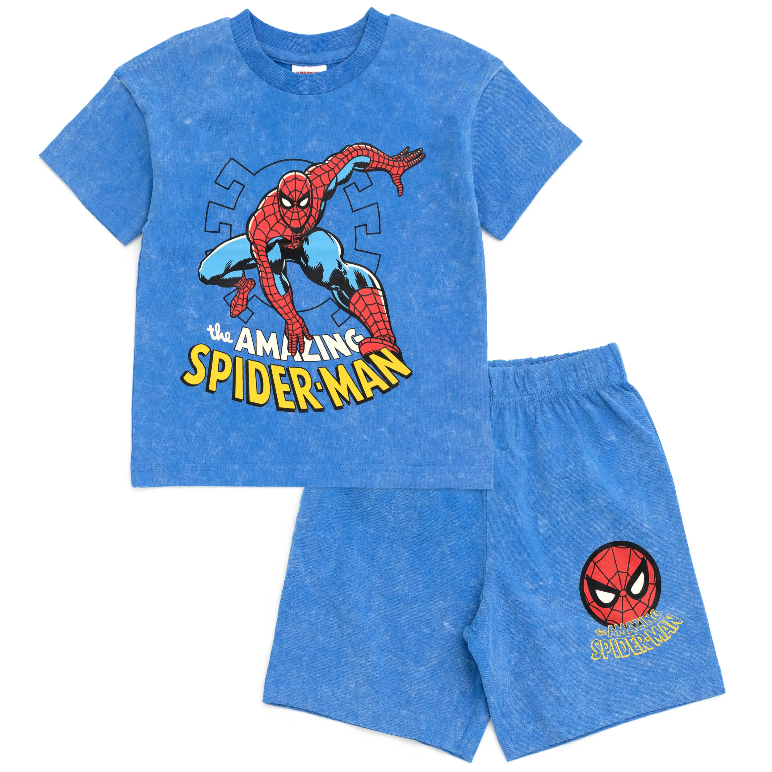 Marvel Comics Boys' 2-Piece Superhero Clothes Set - Spider Character Art T-Shirt and Shorts, Toddler to Big Kid, Two Piece Set